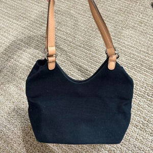 Vintage Ann Taylor Black Canvas shoulder bag